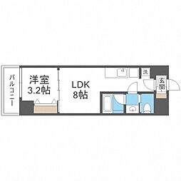 ブエナビスタ西天満 7階1LDKの間取り