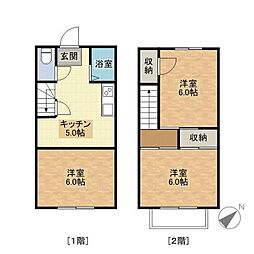 プレジール若葉 1階3DKの間取り
