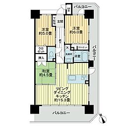 アルファライフ松島公園 6階3LDKの間取り
