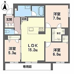 アルフラット　オリーブ 1階3LDKの間取り