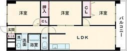 グランドビスタ生駒 5階3LDKの間取り