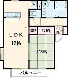 グレイスコート Ａ棟 1階1LDKの間取り