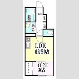 シルバーフォレスト 1階1LDKの間取り