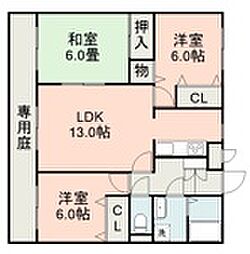 JR豊肥本線 光の森駅 徒歩11分の賃貸マンション 1階3LDKの間取り