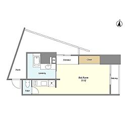 コートブランシェＡＰ 506 5階ワンルームの間取り