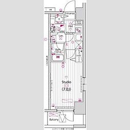ガーラ・リバースクエア横濱南 10階1Kの間取り