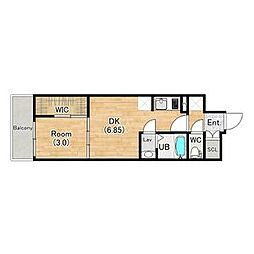 シエーナグランデ四条烏丸 1階1DKの間取り