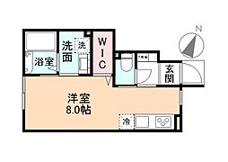 ＥｄｇｅＭｏｍｅｎｔ長江 106 1階ワンルームの間取り