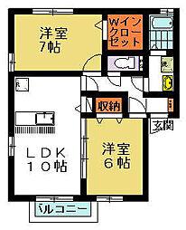JR高崎線 高崎駅 徒歩24分の賃貸アパート 2階2LDKの間取り