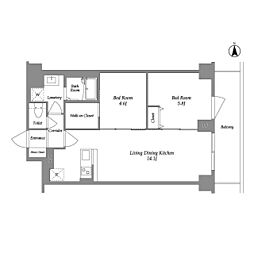 KDXレジデンス上板橋 2LDKの間取図画像