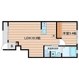 RASS平成 1階1LDKの間取り