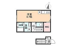ＥｄｇｅＭｏｍｅｎｔ長江 205 2階ワンルームの間取り