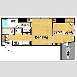 JR東海道・山陽本線 京都駅 徒歩9分の賃貸マンション 8階1LDKの間取り