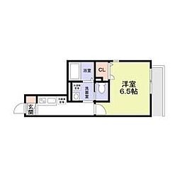 Elsa 2階1Kの間取り