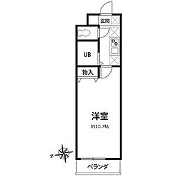 ミリアビタ実籾 A203 2階1Kの間取り
