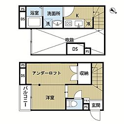 La・Venus（ラ・ヴィーナス） 2階1Kの間取り