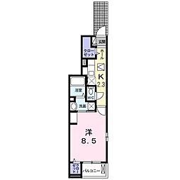 カーサ・サンキ 1階1Kの間取り
