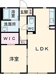 メゾン・ボヌール　Ａ棟 1階1LDKの間取り