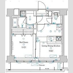 ラフィスタときわ台 5階1LDKの間取り