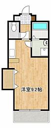 フォレストハイム新屋敷 4階ワンルームの間取り
