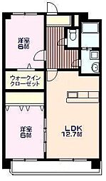 フォレストハイム光の森 2階2LDKの間取り