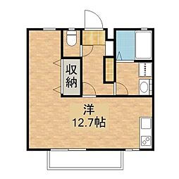 コーポ大手 1階1Kの間取り