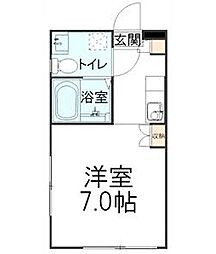オーバル柏 地下1階ワンルームの間取り