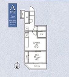 ラヴィエール錦糸公園 8階1DKの間取り
