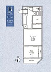 ラヴィエール錦糸公園 6階1LDKの間取り
