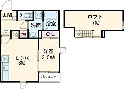 ステーブル佐賀 1階1LDKの間取り