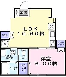 グランステージ西蒲田 1階1LDKの間取り