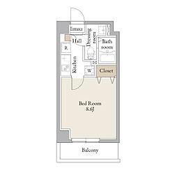 アルファコートお花茶屋2 1階1Kの間取り