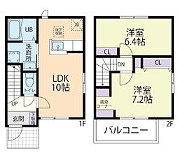 Pin tail 五岳 (パンテール ゴガク)　　　B 1階2LDKの間取り