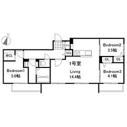 ラグランジュ元町 3LDKの間取図画像