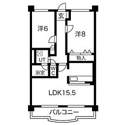 Bolson B 1階2LDKの間取り