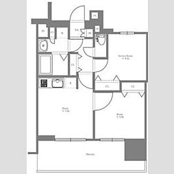 エステムプラザTOKYO　RISE 5階1SDKの間取り