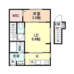 ＩＮＴＥＧＲＡＬ羽広 2階1LDKの間取り