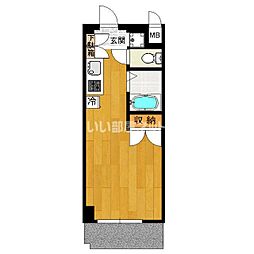 パドーレ・カミノ 2階ワンルームの間取り