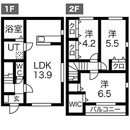 Grandir木更津III棟 1階3LDKの間取り