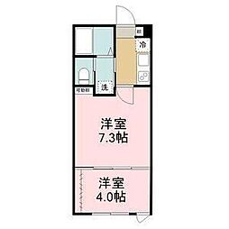 ジャスティス 2階2Kの間取り