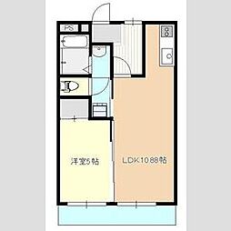パールハウス 3階1LDKの間取り