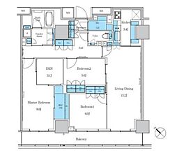 パークアクシス滝野川ラ　ブリーズ 15階3LDKの間取り