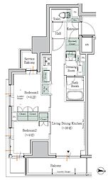 ワンルーフレジデンス中野南台 901 9階2LDKの間取り