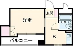 ＹＹビル 3階1Kの間取り