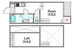 MODERN　PALAZZO　東彼杵（モダンパラッツォ　ヒガシソノギ） 1階1SKの間取り