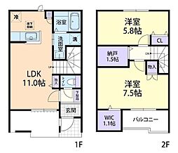 ドミール大島VII　Ｂ 1階2LDKの間取り