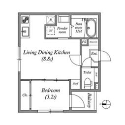 (仮称)西ノ京冷泉町 3階1LDKの間取り