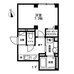 シュヴァル　ブラン 1階1Kの間取り