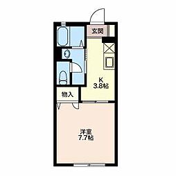 JR信越本線 直江津駅 徒歩12分の賃貸アパート 2階1Kの間取り