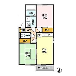 シャトレ・モリヤマ　ＣＤ 2階2DKの間取り